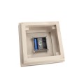 5" Sq. Cape May Solar LED Lighted Vinyl Post Cap for Vinyl Fence and Railing (Khaki)