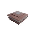 5.625" Sq. Cape May Solar LED Lighted Vinyl Post Cap for Vinyl Fence and Railing (Antique Copper)