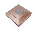 LMT-1518AC 5.625" Sq. Cape May Solar LED Lighted Vinyl Post Cap - Antique Copper