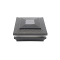 LMT-1518HB 5.625" Sq. Cape May Solar LED Lighted Vinyl Post Cap - Hammertone Black