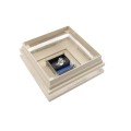 6" Sq. Cape May Solar LED Lighted Vinyl Post Cap for Vinyl Fence and Railing (Almond)