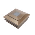 6" Sq. Cape May Solar LED Lighted Vinyl Post Cap for Vinyl Fence and Railing (Antique Gold)