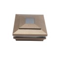 6" Sq. Cape May Solar LED Lighted Vinyl Post Cap for Vinyl Fence and Railing (Antique Gold)