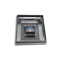 6" Sq. Cape May Solar LED Lighted Vinyl Post Cap for Vinyl Fence and Railing (Antique Gray)