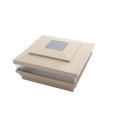 6" Sq. Cape May Solar LED Lighted Vinyl Post Cap for Vinyl Fence and Railing (Khaki)