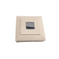 6" Sq. Cape May Solar LED Lighted Vinyl Post Cap for Vinyl Fence and Railing (Khaki)