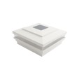 6" Sq. Cape May Solar LED Lighted Vinyl Post Cap for Vinyl Fence and Railing (White)