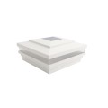 6" Sq. Cape May Solar LED Lighted Vinyl Post Cap for Vinyl Fence and Railing (White)