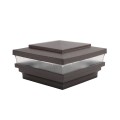 4.5" (4 1/2" x 4 1/2") Cape May Low Voltage (Cool White LED) Lighted Vinyl Post Cap - Antique Brown