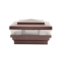 4.5" Sq Cape May Low Voltage LED Lighted Vinyl Post Cap for Vinyl Fence and Railing (Warm White) Antique Copper
