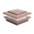 4.5" Sq Cape May Low Voltage LED Lighted Vinyl Post Cap for Vinyl Fence and Railing (Warm White) Antique Copper