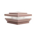 4.5" Sq Cape May Low Voltage LED Lighted Vinyl Post Cap for Vinyl Fence and Railing (Warm White) Antique Copper
