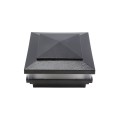 LMT 4.5" Sq Cape May Low Voltage LED Lighted Vinyl Post Cap - Hammertone Black 1561-LED-HB-5K