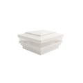 4.5" Sq Cape May Low Voltage LED Lighted Vinyl Post Cap for Vinyl Fence and Railing (Warm White) White