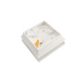 4.5" Sq Cape May Low Voltage LED Lighted Vinyl Post Cap for Vinyl Fence and Railing (Warm White) White