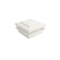4.5" Sq Cape May Low Voltage LED Lighted Vinyl Post Cap for Vinyl Fence and Railing (Cool White) White