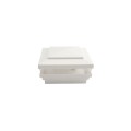 4.5" Sq Cape May Low Voltage LED Lighted Vinyl Post Cap for Vinyl Fence and Railing (Cool White) White