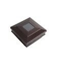 4.5" Sq. Cape May Solar LED Lighted Vinyl Post Cap for Vinyl Fence and Railing (Antique Brown)