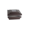 4.5" Sq. Cape May Solar LED Lighted Vinyl Post Cap for Vinyl Fence and Railing (Antique Brown)