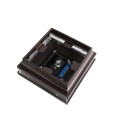 4.5" Sq. Cape May Solar LED Lighted Vinyl Post Cap for Vinyl Fence and Railing (Antique Brown)