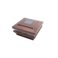 4.5" Sq. Cape May Solar LED Lighted Vinyl Post Cap for Vinyl Fence and Railing (Antique Copper)
