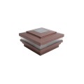 4.5" Sq. Cape May Solar LED Lighted Vinyl Post Cap for Vinyl Fence and Railing (Antique Copper)