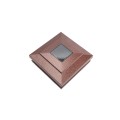 4.5" Sq. Cape May Solar LED Lighted Vinyl Post Cap for Vinyl Fence and Railing (Antique Copper)
