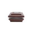 4.5" Sq. Cape May Solar LED Lighted Vinyl Post Cap for Vinyl Fence and Railing (Antique Copper)