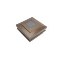 4.5" Sq. Cape May Solar LED Lighted Vinyl Post Cap for Vinyl Fence and Railing (Antique Gold)