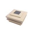 4.5" Sq. Cape May Solar LED Lighted Vinyl Post Cap for Vinyl Fence and Railing (Beige)