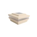4.5" Sq. Cape May Solar LED Lighted Vinyl Post Cap for Vinyl Fence and Railing (Beige)