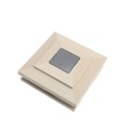 4.5" Sq. Cape May Solar LED Lighted Vinyl Post Cap for Vinyl Fence and Railing (Khaki)