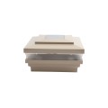 4.5" Sq. Cape May Solar LED Lighted Vinyl Post Cap for Vinyl Fence and Railing (Khaki)