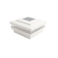 4.5" Sq. Cape May Solar LED Lighted Vinyl Post Cap for Vinyl Fence and Railing (White)
