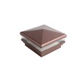 4.5" Sq Neptune Low Voltage LED Lighted Vinyl Post Cap for Vinyl Fence and Railing (Warm White) Antique Copper 1563