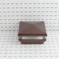 4.5" Sq Neptune Low Voltage LED Lighted Vinyl Post Cap for Vinyl Fence and Railing (Warm White) Antique Copper 1563