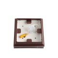 4.5" Sq Neptune Low Voltage LED Lighted Vinyl Post Cap for Vinyl Fence and Railing (Warm White) Antique Copper 1563