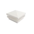 4.5" Sq Neptune Low Voltage LED Lighted Vinyl Post Cap for Vinyl Fence and Railing (Warm White) White