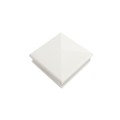 4.5" Sq Neptune Low Voltage LED Lighted Vinyl Post Cap for Vinyl Fence and Railing (Warm White) White