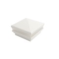 4.5" Sq Neptune Low Voltage LED Lighted Vinyl Post Cap for Vinyl Fence and Railing (Cool White) White
