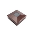 4.5"Sq. Neptune Solar LED Lighted Vinyl Post Cap for Wood and Vinyl Fence (Antique Copper)