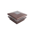 4.5"Sq. Neptune Solar LED Lighted Vinyl Post Cap for Wood and Vinyl Fence (Antique Copper)