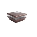 4.5"Sq. Neptune Solar LED Lighted Vinyl Post Cap for Wood and Vinyl Fence (Antique Copper)