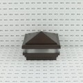 4.5" Sq Haven Low Voltage LED Lighted Vinyl Post Cap for Vinyl Fence and Railing (Cool White) Antique Brown