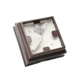4.5" Sq Haven Low Voltage LED Lighted Vinyl Post Cap for Vinyl Fence and Railing (Cool White) Antique Brown