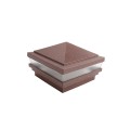 4.5" Sq Haven Low Voltage LED Lighted Vinyl Post Cap for Vinyl Fence and Railing (Warm White) Antique Copper