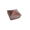 4.5" Sq Haven Low Voltage LED Lighted Vinyl Post Cap for Vinyl Fence and Railing (Warm White) Antique Copper