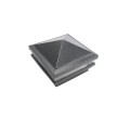 4.5" Sq Haven Low Voltage LED Lighted Vinyl Post Cap for Vinyl Fence and Railing (Warm White) Antique Gray