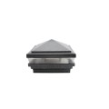 4.5" Sq Haven Low Voltage LED Lighted Vinyl Post Cap for Vinyl Fence and Railing (Warm White) Antique Gray