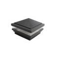 4.5" Sq Haven Low Voltage LED Lighted Vinyl Post Cap for Vinyl Fence and Railing (Warm White) Hammertone Black